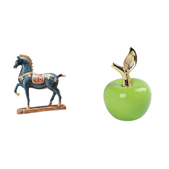 CarpNettore Standing Horse Figurine Sculpture for Desk Living Room Bookcase Decoration and Ceramic Statue Ornament Simulation Artwork for Home Cafe Study Room Holiday Decor