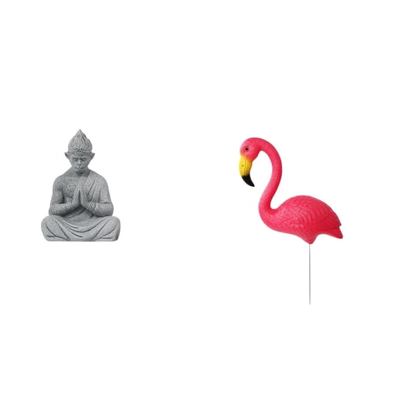 CarpNettore Sun Wukong Buddha Flamingo Garden Sculpture Miniature Figurine Collectible Ornament for Hotel Patio Backyard Holiday Spring Fairy