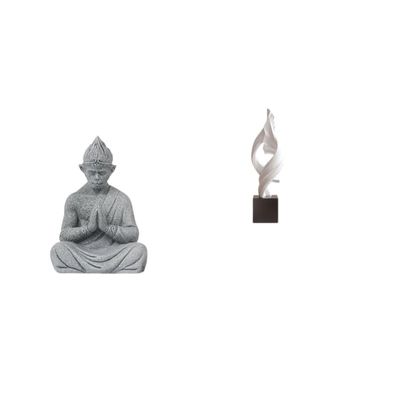 CarpNettore Sun Wukong Buddha Resin Art Figurine Abstract Decorative Sculpture Collectible Miniature Statue for Hotel Office House Patio Decor