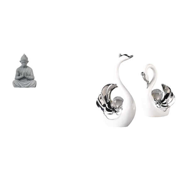 CarpNettore Sun Wukong and Swan Harmony Sculpture Set for Elegant Living Room and Garden Decor Unique Collectible Figurines for Home
