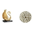 thumbnail image 1 of CarpNettore Swan Metal Figurine Modern Art Sculpture Collection for Living Room Cabinet Home Decoration Rustic Scenic Wrought Iron Statue Plaque 3D Hanging Pendants for Office, 1 of 8