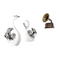 thumbnail image 1 of CarpNettore Swan Statue Modern Ceramic Animal Sculpture Vintage Resin Figurine Handcrafted Table Centerpiece Suitable for Living Room Bedroom Dining Room Office G, 1 of 8