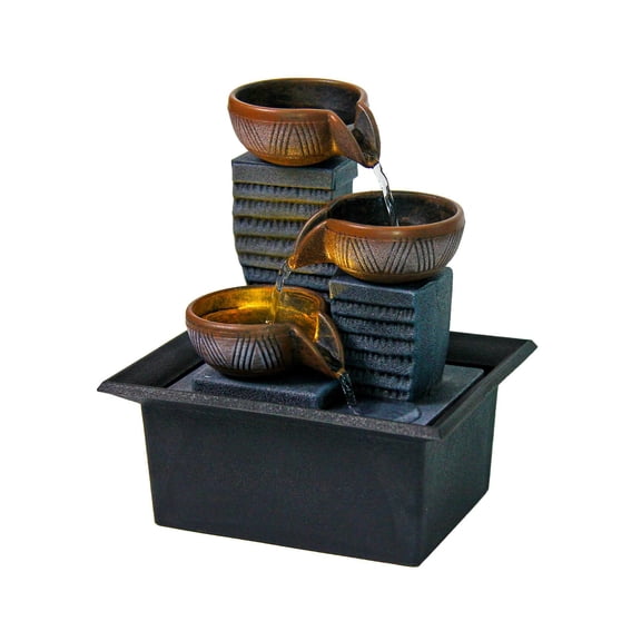 CarpNettore Tabletop Fountain Decorative Gift Tabletop Waterfall for Office Desk Bedroom