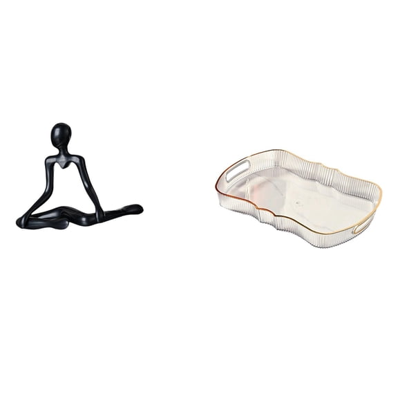 CarpNettore Thinker Abstract Sculpture Desktop Figurine Rectangle Serving Tray Storage Tray Minimalist Art Pp Material Suitable for Office Home Decoration Gift Gi