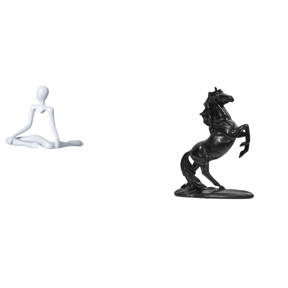 CarpNettore Thinker Desktop Figurine Abstract Sculpture Resin Horse Statue Animal Sculpture Creative Minimalist Ornament Suitable for Living Room Office Shelves B