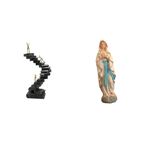 CarpNettore Thinker Statues Ladder Statue Resin Abstract Figure Handicraft for Bookshelf Decorative Objects Blessed Luther Sculpture Jesus Luther Statue for Office
