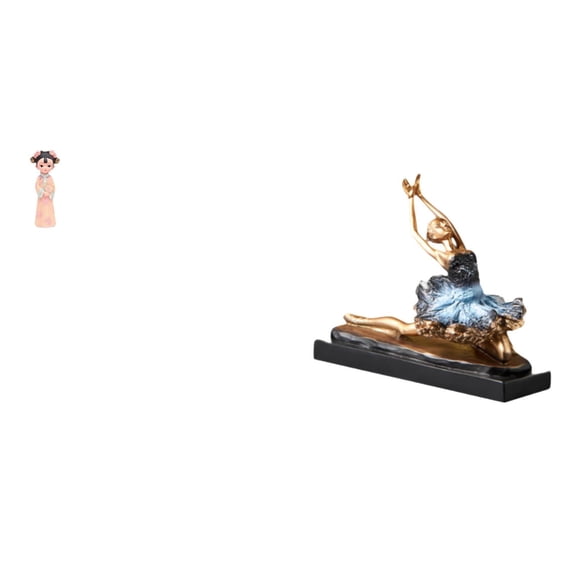 CarpNettore Traditional Chinese Ballet Dancer Girl Resin Statue Sculpture Miniature Figurine Ornament Gift for Bedroom Office Fireplace Restaurant Farmhouse Birthday Desk Decorating
