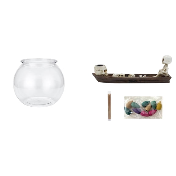 CarpNettore Transparent Skull Fish Tank Ornament Aquarium Bowl Vase Tabletop Sculpture for Office Home Bedroom Cabinet Halloween Decoration Plants