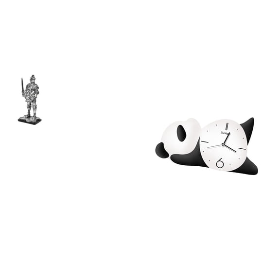 CarpNettore Vintage Knight Panda Sculpture Creative Tabletop Ornament Modern Cute Figure for Entryway Bookshelf Office Desk Housewarming Gift Practical Sturdy Hom