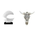 thumbnail image 1 of CarpNettore Wave Sculpture Abstract Modern Resin Statue Cow Head Wall Decor Pattern Ornament Vivid Decorative Figurine Suitable for Gift Giving Office Home Decora, 1 of 8