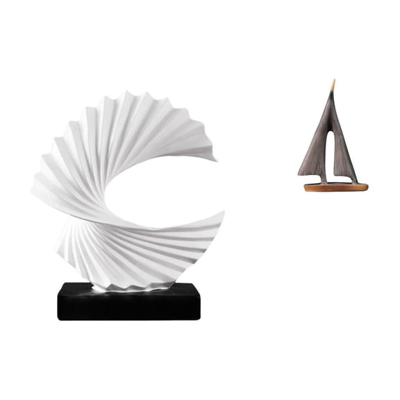 CarpNettore Wave Sculpture Abstract Statue Ornament Sailboat Sculpture Resin Craft Centerpiece Home Office Decoration Suitable for Gift Giving Living Room Bookshe