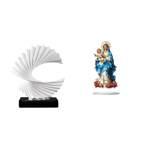 CarpNettore Wave Sculpture Modern Abstract Statue Ornament Centerpiece Acrylic Desktop Decor Resin Craft Table Sign Suitable for Home Decoration Office Living Roo
