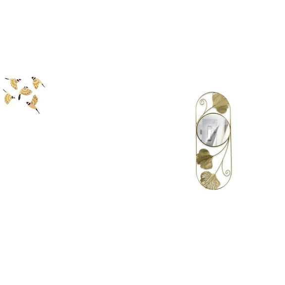 CarpNettore Wooden Bird Wall Art Mirror Hanging Ornament for Living Room Corridor Bedroom Entryway Hallway Office Housewarming Gift Collectible Decorative Versatile Crafts