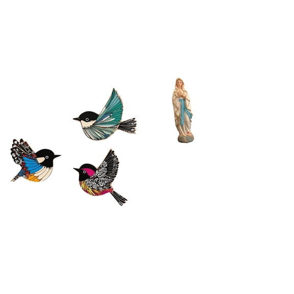 CarpNettore Wooden Bird Wall Art and Statue Decorative Display for Garden Study Room Farmhouse Office Car Resin Sculpture