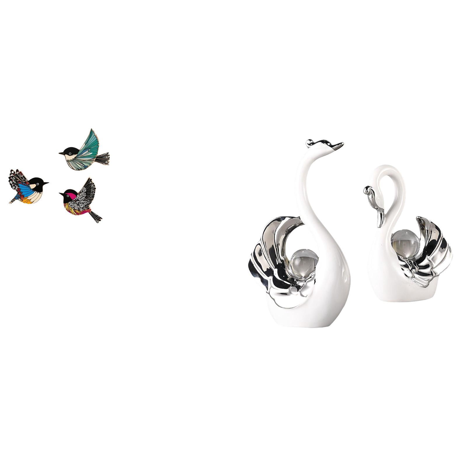 Swan Study Table CarpNettore Wooden Bird and Swan Wall Art Set for Garden Study Room ...