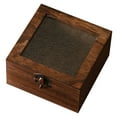thumbnail image 1 of CarpNettore Wooden Storage Box Organizer Sturdy Keepsake Box for Entryway Kitchen Makeup Square Dark Brown, 1 of 9