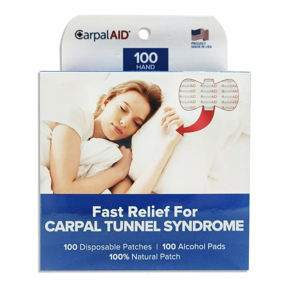 Carpal AID Clear Plastic Adhesive Hand-Based Carpal Tunnel Support for Either Hand CA-100PK UNI, 100 Ct