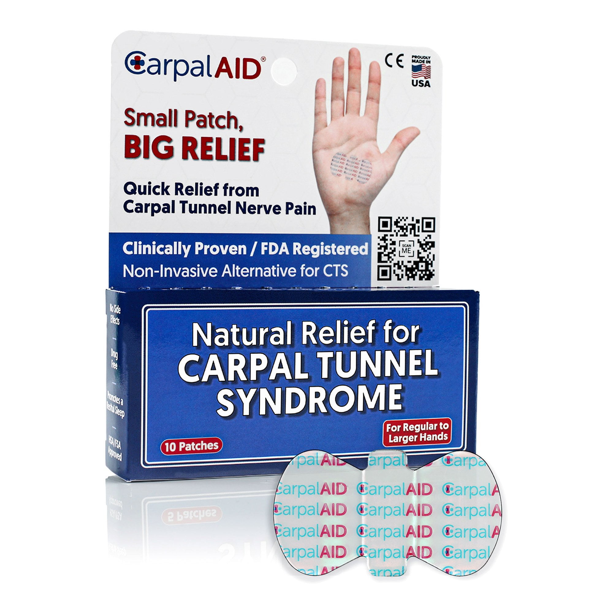 Carpal AID Clear Plastic Adhesive HandBased Carpal Tunnel Support for
