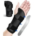 thumbnail image 1 of Carpal Tunnel Wrist Brace with Metal Wrist Splint for Night Sleep, Adjustable Wrist Support Men Women for Tendonitis Arthritis Pain Relief Balck (Small, Left Hand), 1 of 6