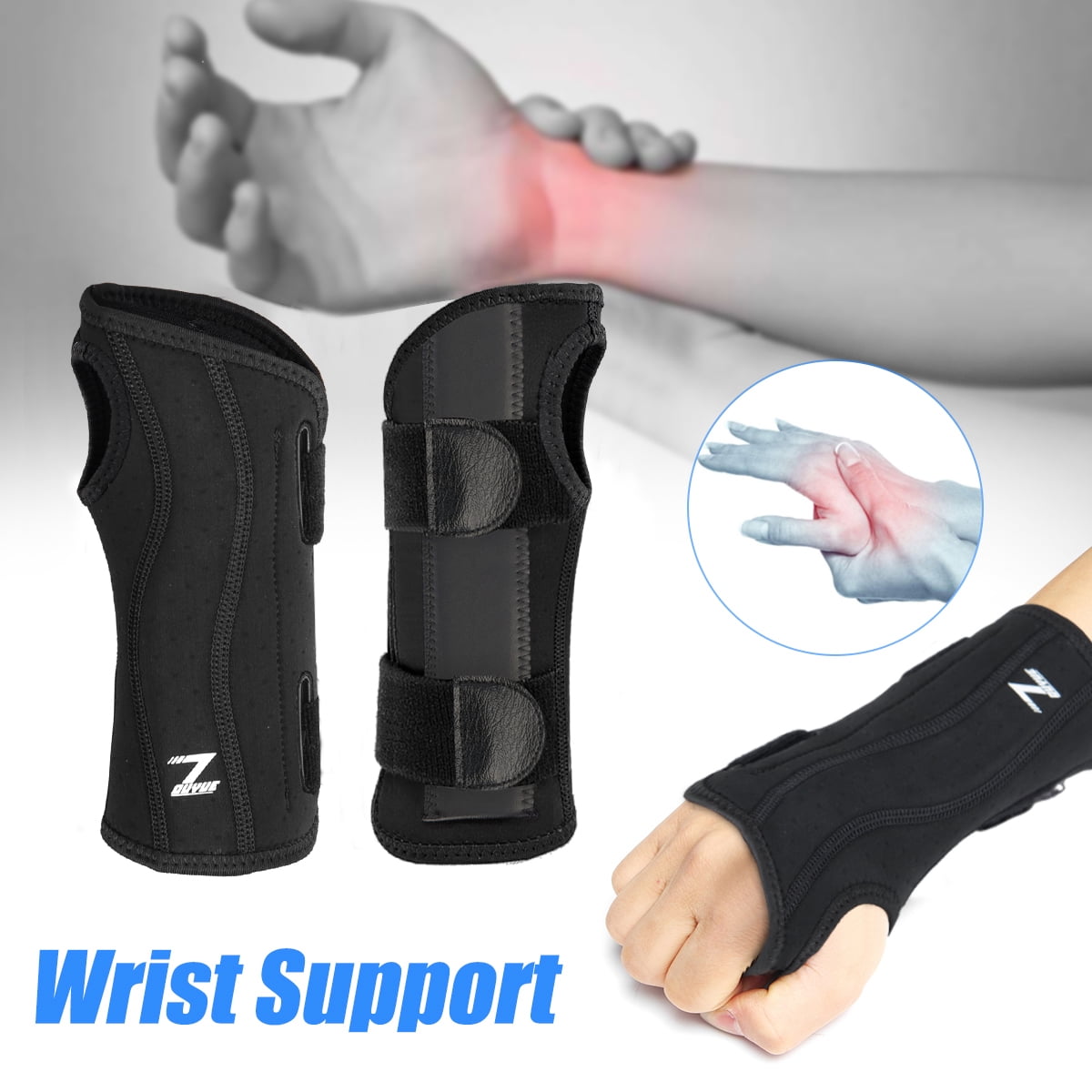 Nucamper Wrist Brace carpal Tunnel Right Left Hand for Men Women, Night  Wrist Sleep Supports Splints Arm Stabilizer with compression Sleeve  Adjustable Straps,for Tendonitis Arthritis Pain Re 