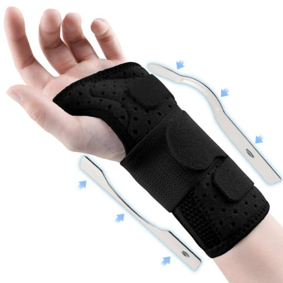 Carpal Tunnel Wrist Brace Night Support with Splint Right Hand, Hand Braces for Arthritis, Tendonitis, Sprains, Injuries, Wrist Pain Relief, Wrist Immobilizer Adjustable Straps for Men and Women