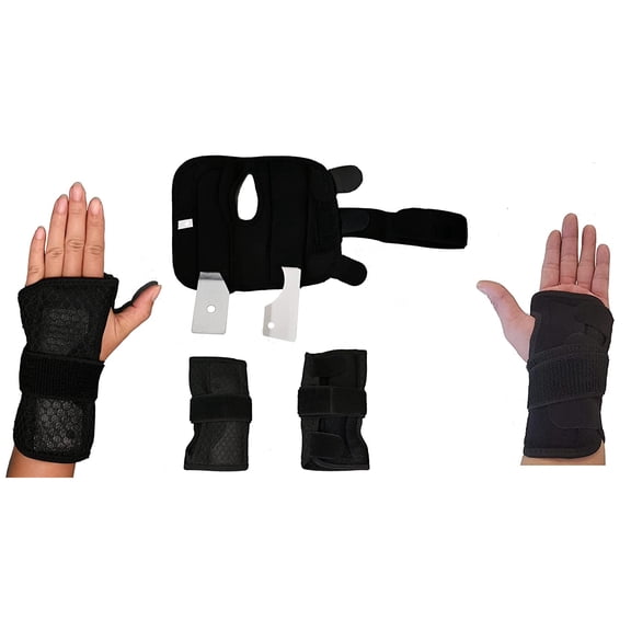 Carpal Tunnel Wrist Brace Support double Splint Universal Fit adjustable compression rate & size S M L