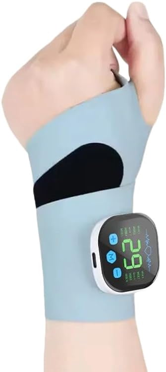 Carpal Tunnel Wrist Massager with 8 Modes and 30 Strengths, Cordless Electric Hand Heating Pad, Ergonomic 360 Support, Detachable Magnetic Host