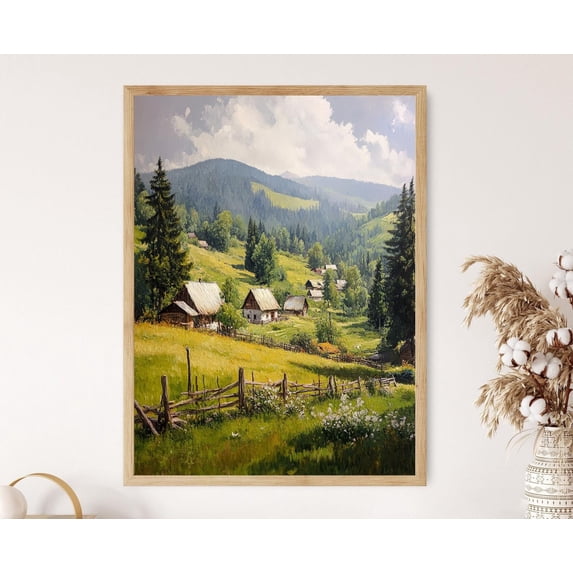 Aec Tech Landscape Carpathian Dreams, Traditional Romanian Village Landscape Art Print ...