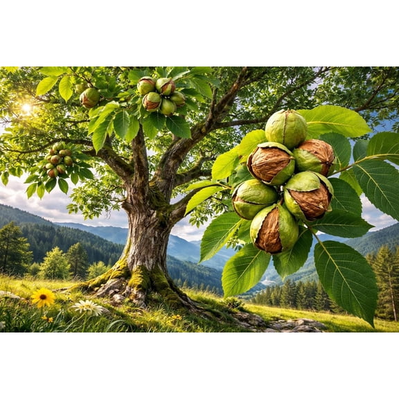 Carpathian Walnut Tree Live Plants (Juglans regia) Cold Hardy, High-Yield English Walnut Nut Tree Fast Growing, Premium Hardwood Producer Ideal for Homesteads & Orchards (2 Trees)