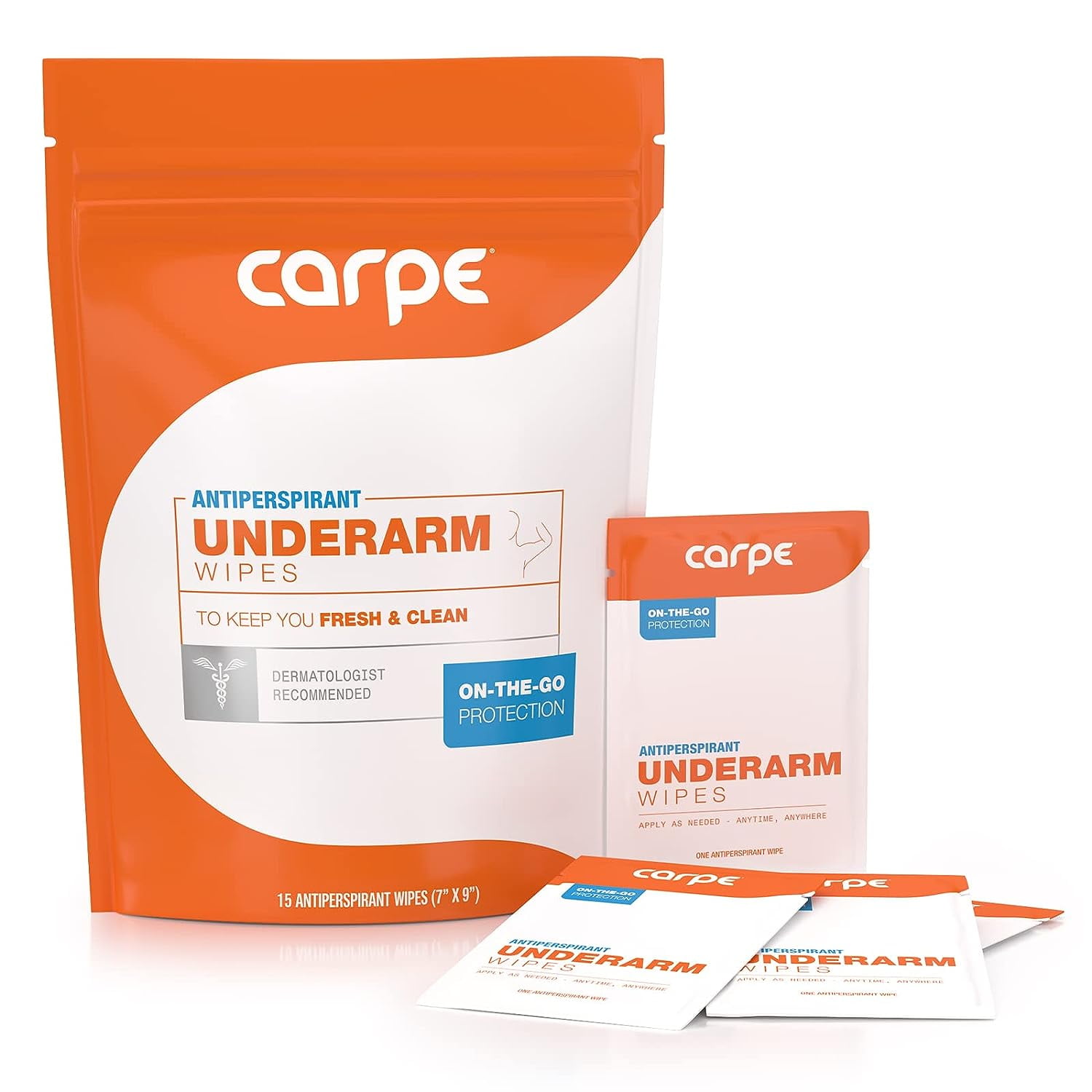 Carpe Antiperspirant Body Wipes Dermatologist non