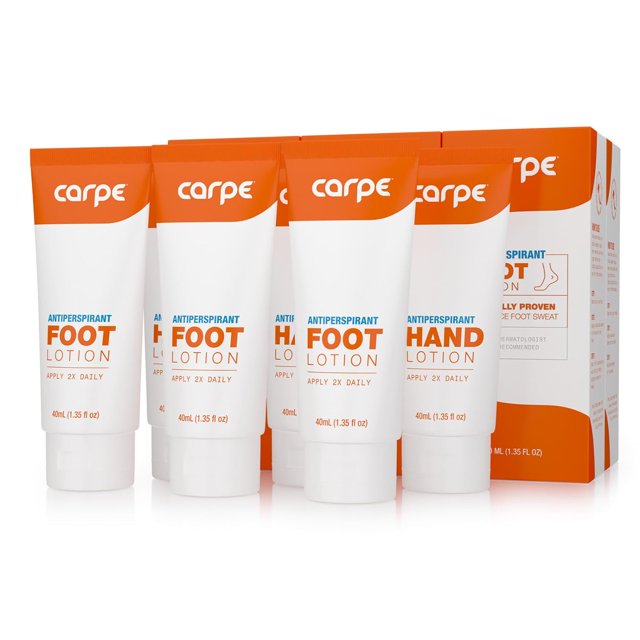 Carpe Antiperspirant Hand and Foot Lotion Package Deal (3 Hand and 3