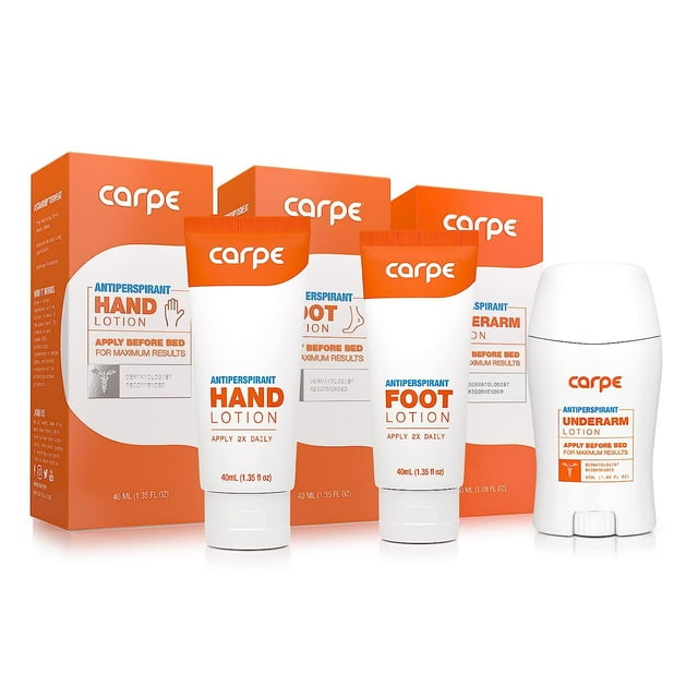 Carpe Antiperspirant Underarm, Hand & Foot Package Deal Save 25 (1Underarm Clinical Strength