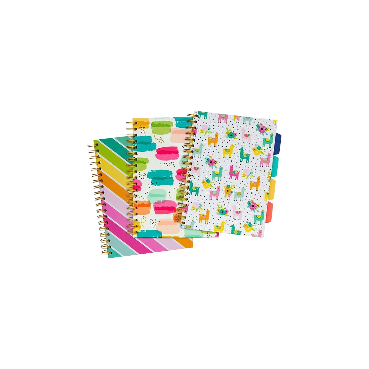 Pukka Pads B5 5-Subject Divider Notebooks, 200 Pages, Rainbow Color Wash, Pack of 3