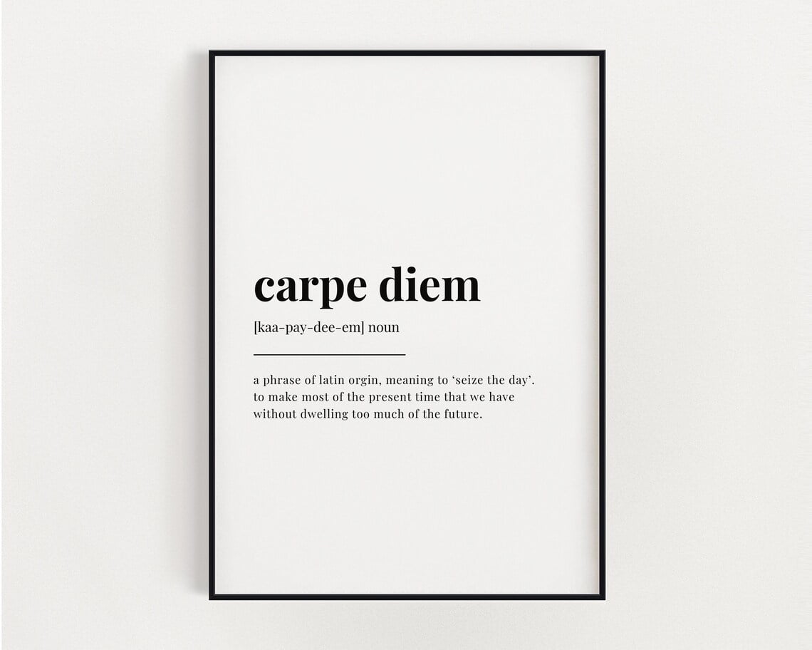 "Carpe Diem" Vintage Metal Tin Sign - 12x16 Inch, Rustic Wall Decor For Bar, Cafe, Office