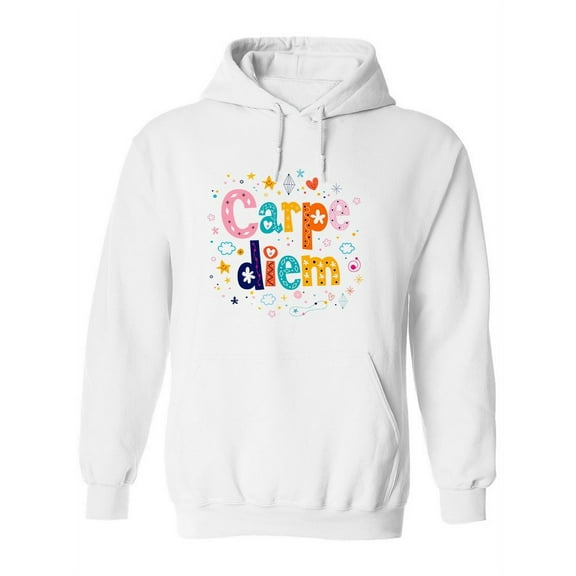 Carpe Diem Design Hoodie Women -Image by Shutterstock, Female Medium