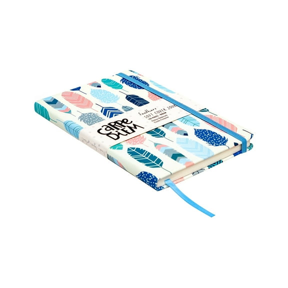 Carpe Diem Feathers Journal 5.24" x 8.27" Wide-Ruled Multicolor 192 Pages (9373-CD)