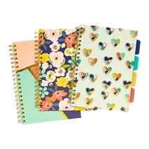 Carpe Diem Floral Love 5-Subject Subject Notebooks 7.09" x 10" College Ruled 100 Sheets Assorted