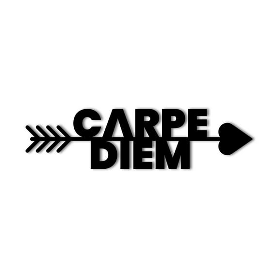 Carpe Diem Metal Wall Sign Home Decor Decorative Accent Seize the Day Metal Wall Art Sign - Available in 3 Sizes / 13 Colors