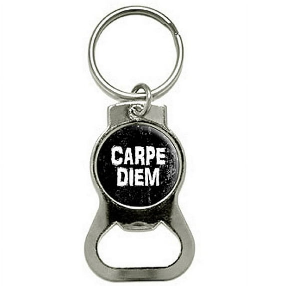 Carpe Diem Seize The Day Latin Inspirational Bottle Cap Opener Keychain Key Ring