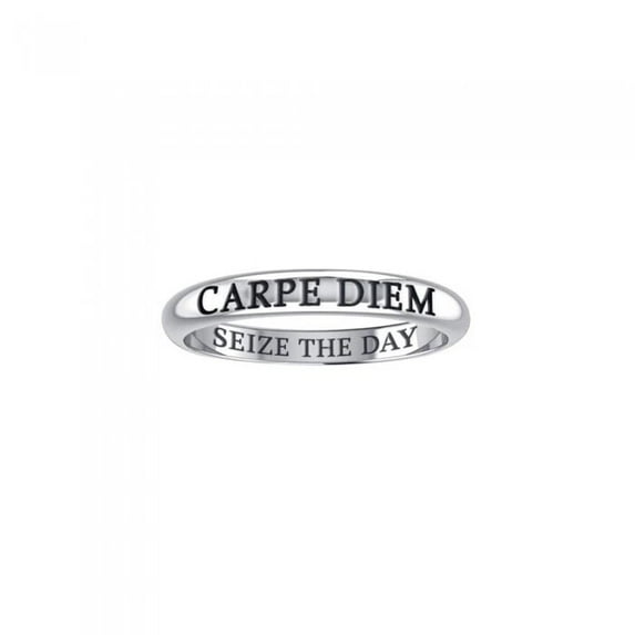 Carpe Diem Seize the Day 925 Sterling Silver Ring Fine Inspirational Jewelry