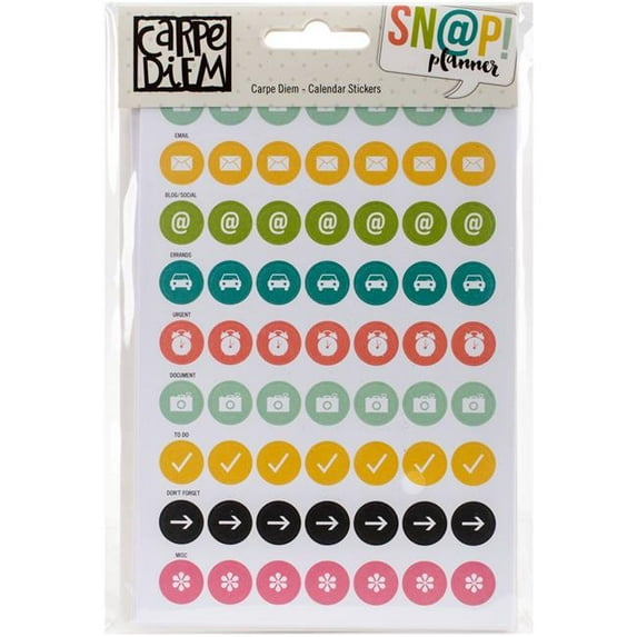 Carpe Diem Stickers 4 Inch X 6 Inch 8/Pkg-Calendar
