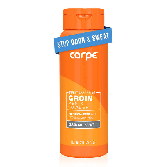 Carpe Sweat Absorbing Groin Powder for Men, Talc Free, Anti Chafe Body Powder for Men, 2.6 oz