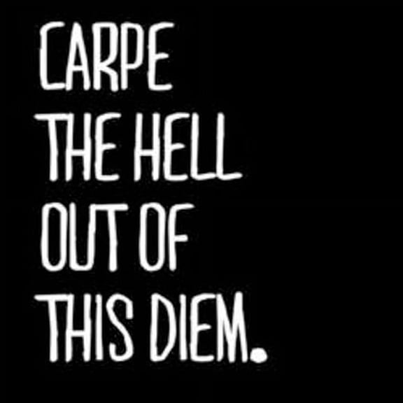 Carpe the Hell Out of This Diem Vinyl Cut Decal With No Background | 5.75 Inch White Decal | Car Truck Van Wall Laptop Cup