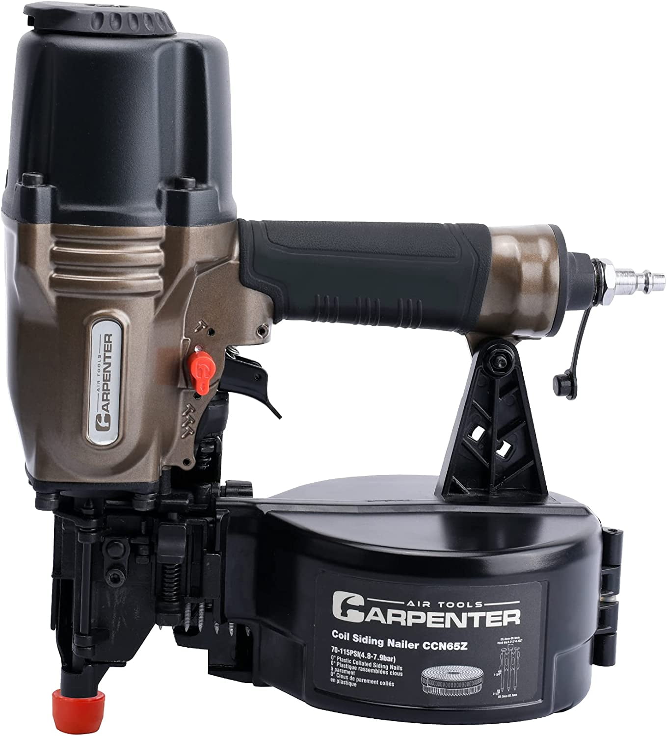 Carpenter Air Tools CCN65Z 0 Degree 1-1/2″ to 2-1/2″ Pneumatic Coil Siding Nailer