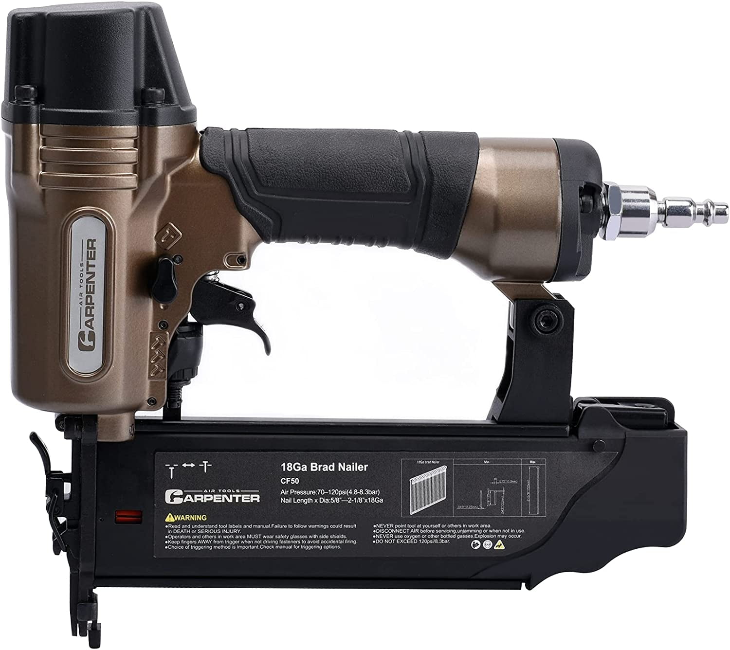 Carpenter Air Tools CF50 18 Gauge Pneumatic Brad Nailer