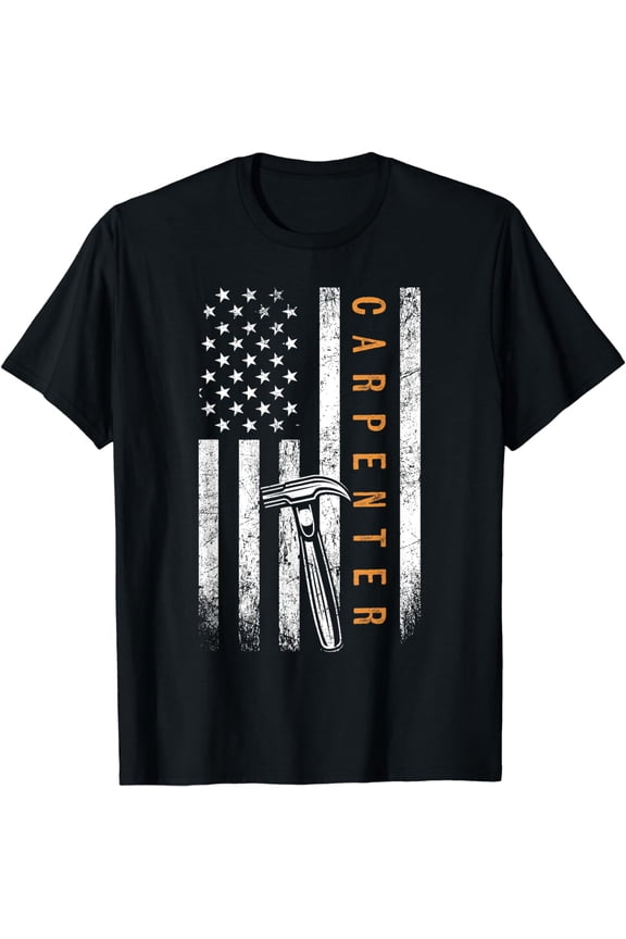 Carpenter American Flag Design Woodworking Carpentry T-Shirt