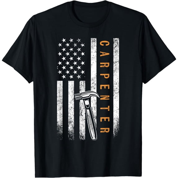 Carpenter American Flag Design Woodworking Carpentry T-Shirt