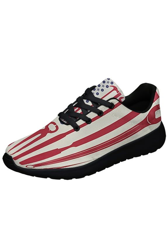 Carpenter American flag Happy Labor Day Shoes Sneakers Black Size 8.5