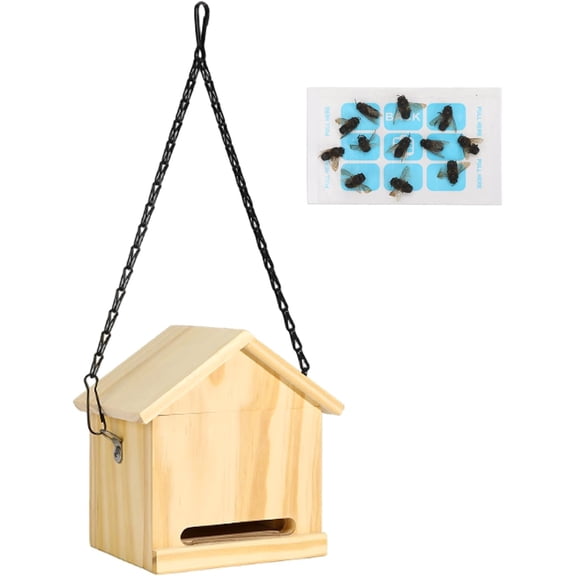 Carpenter Bee Trap for Outside - Wasp Traps Outdoor Hanging with Sticky Wasps, Mud Daubers (1 Trap+4 Refills)