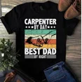 thumbnail image 1 of Carpenter By Day Best Dad By Night Father Work Gift Graphic Design Unisex T-Shirt, up to size 5XL, 1 of 2